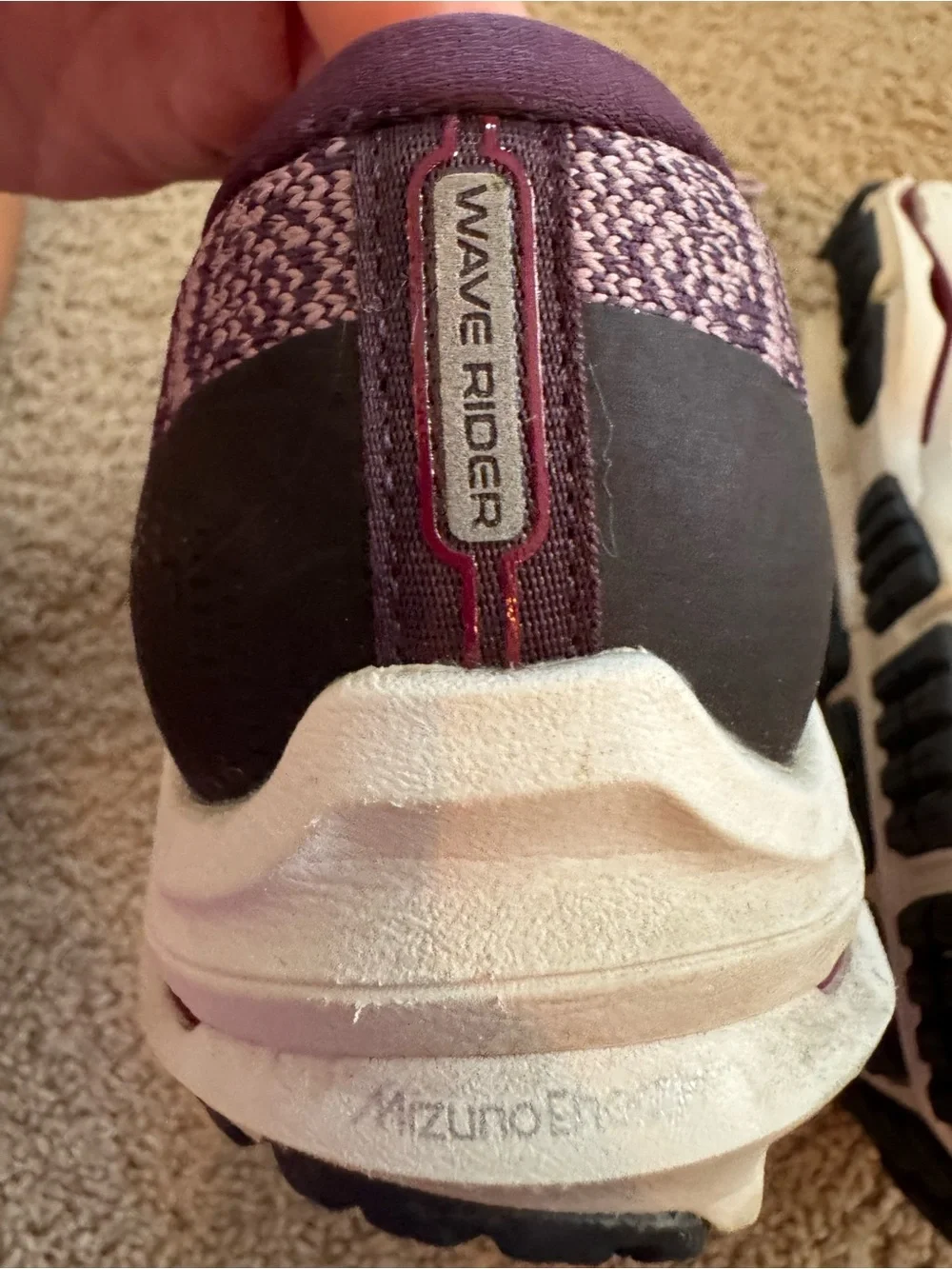 Mizuno Women's Lavender Wave Rider Knit Athletic Sneakers